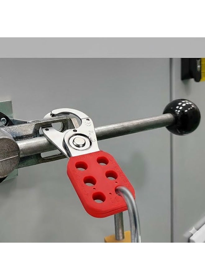 Tamper-Resistant and Impact-Resistant Lockout Hasp with 6 Interlocking Holes, 12 Pieces, Red Color. - Image 4